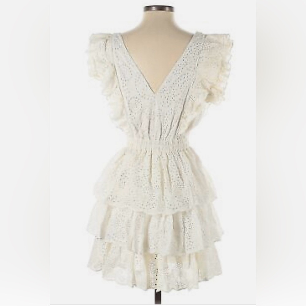 Chic White Ruffle Mini Dress - Picture 4 of 10